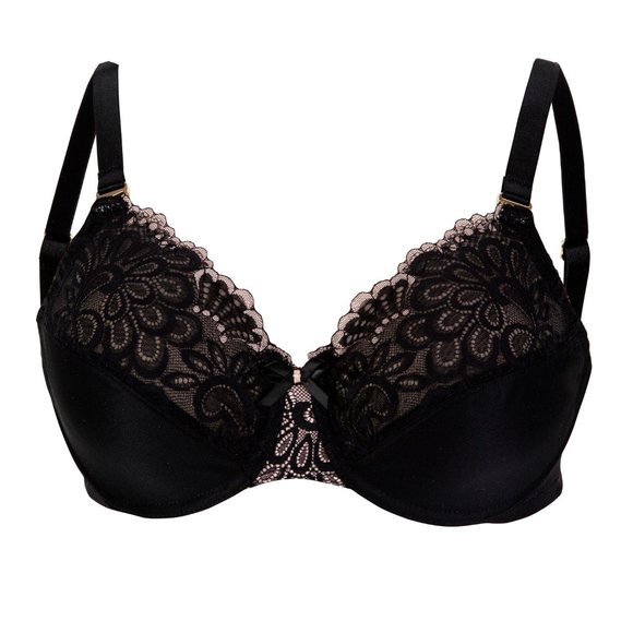 Set of 3! 36B Glamorise ELEGANCE Bra (CONVERTIBLE-STRAPS) Lace BLACK NEW - Picture 1 of 8